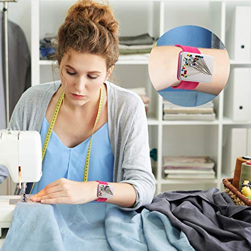 Magnetic Wrist Sewing Pincushion with 100 Pcs 1.5" Pins (101 Count)