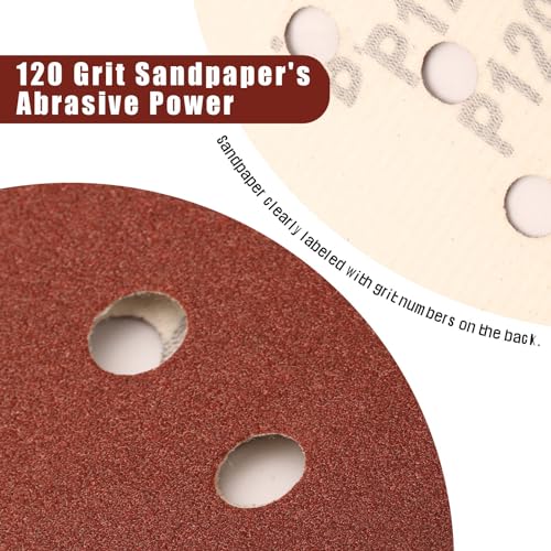 150 PCS 180 Grit 5 Inch Sanding Discs Hook and Loop Sandpaper (150 Count)