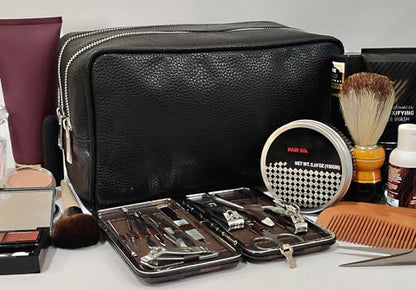 Leather Travel Toiletry Bag for Men