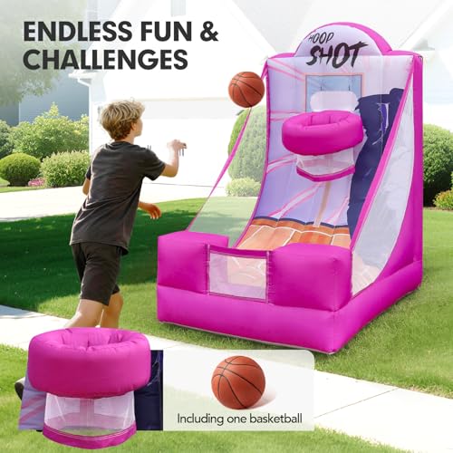 Inflatable Basketball Hoop Carnival Game with Built