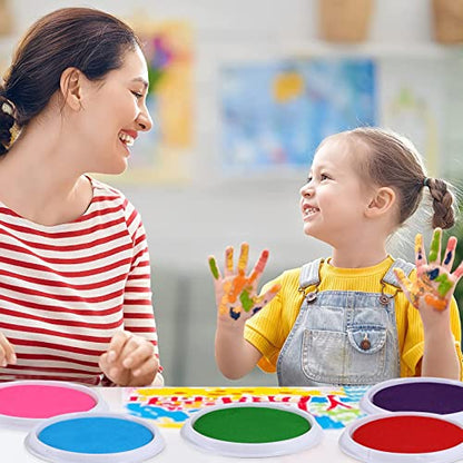 8 Colors Rainbow Washable Large Ink Pads for Rubber Stamps Kids