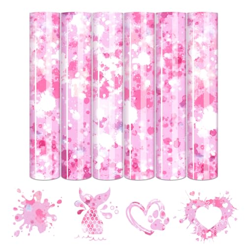Pink White Splash Heat Transfer Vinyl