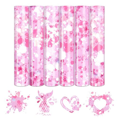 Pink White Splash Heat Transfer Vinyl
