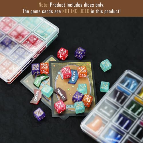 108PCS MTG Keyword Counters Tokens & 12mm MTG Life Counter Dice Set for Magic Card with Box