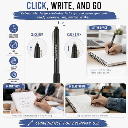 Retractable Clicker Erasable Gel Pens (18 Count)