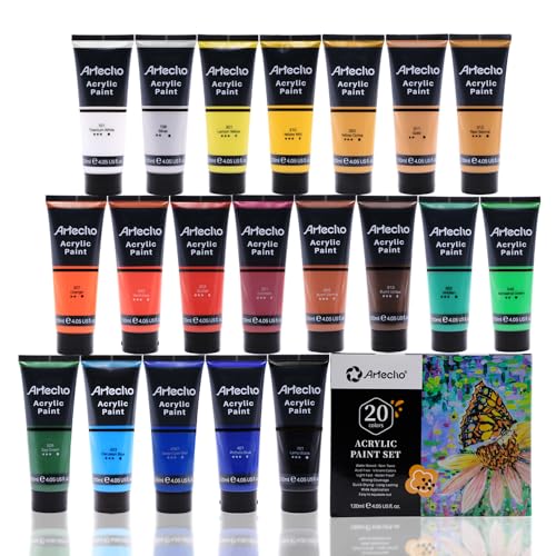 20 Colors Acrylic Paint 120ml (81 Fl Oz)
