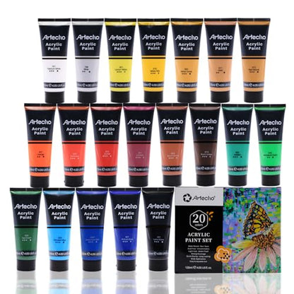 20 Colors Acrylic Paint 120ml (81 Fl Oz)
