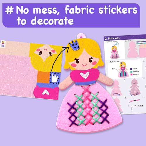 Princess Cross Stitch Kit for Kids Ages 4