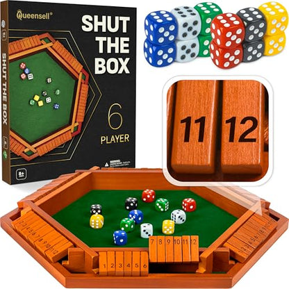 Shut The Box Game Wooden Board for 1