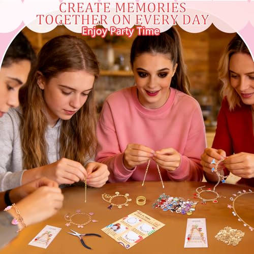 Gold 443PCS Gold Charm Bracelet Necklace Making Kit for Women (443 Count)