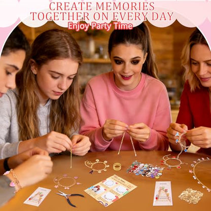 Gold 443PCS Gold Charm Bracelet Necklace Making Kit for Women (443 Count)