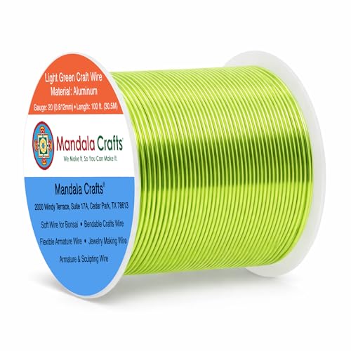 20 Gauge Light Green Anodized Aluminum Craft Wire (100 Foot)