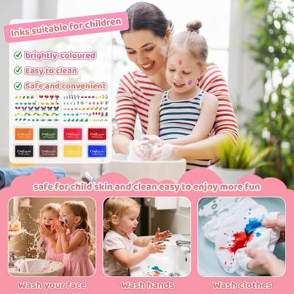 8 Color Washable Stamp Pads for Kids