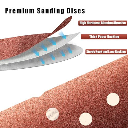 150 PCS 180 Grit 5 Inch Sanding Discs Hook and Loop Sandpaper (150 Count)