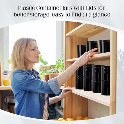 12 Pack 16 oz Plastic Container Jars with Lids Round Clear Travel Cosmetic Container Slime Jar for Toiletries (12 Count)