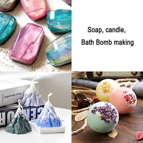 60 Color Natural Cosmetic Grade Shimmer Mica Powder。Resin Pigment (60 Count)