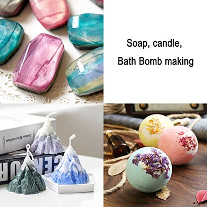 60 Color Natural Cosmetic Grade Shimmer Mica Powder。Resin Pigment (60 Count)