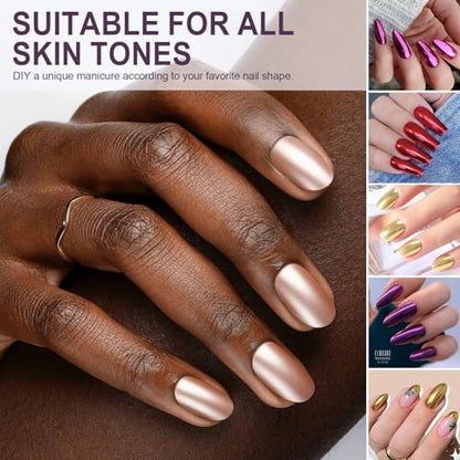 16 Jars Chrome Nail Pearl Powder Silver and Gold Mirror Iridescent Aurora Metallic Nail Pigment Pearlescent Mermaid Pigment Pearl Dust Kit (16 Count)