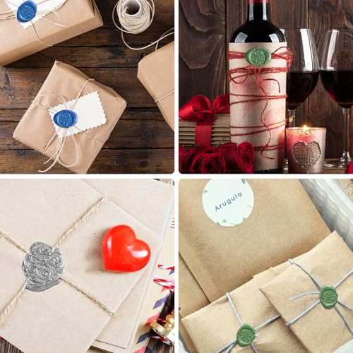 500 Pcs Dark Gold Octagon Wax Seal Beads Kit with 4 Pcs Tea Candles 1 Pc Melting Spoon for DIY Crafts Letters Wedding Wine Bottle Sealing (500 Count)