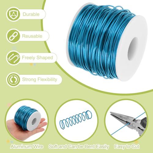 15 Gauge Anodized Aluminum Craft Wire Bendable Bonsai Training Wire 223 Feet 1.5mm for Sculpting Crafts Wreath Floral Beading Jewelry Making