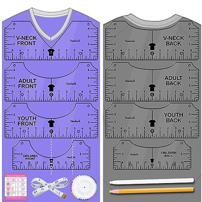 T Shirt Alignment Ruler for Shirt Measurement and Design Placement