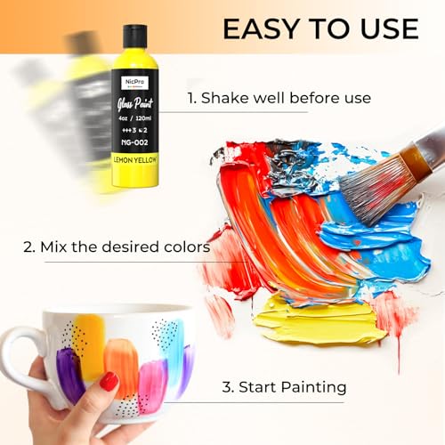 8 Colors Stained Glass Paint Set (32 Fl Oz)