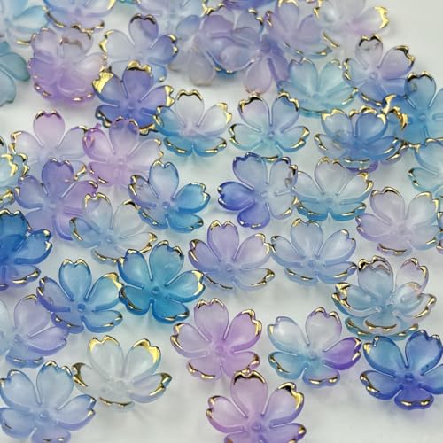 100pcs Acrylic Flower Beads (100 Count)