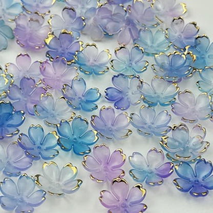 100pcs Acrylic Flower Beads (100 Count)