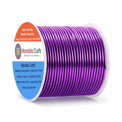 20 Gauge Violet Anodized Aluminum Craft Wire (100 Foot)