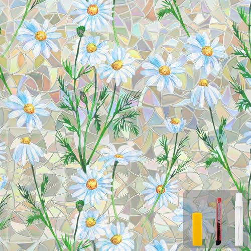 Privacy Window Films Stain Glass Cling No Glue Anti