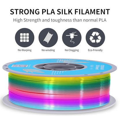 Silk Rainbow PLA 3D Printer Filament (35.274 Ounce)