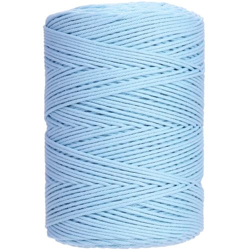 Macrame Cord 3mm x 546yards Natural Macrame Cotton Rope Colored Macrame Rope Soft Cotton Cord Macrame Supplies Craft Rope Macrame Yarn for Plant Hanger Wall Hanger Dreamcatcher