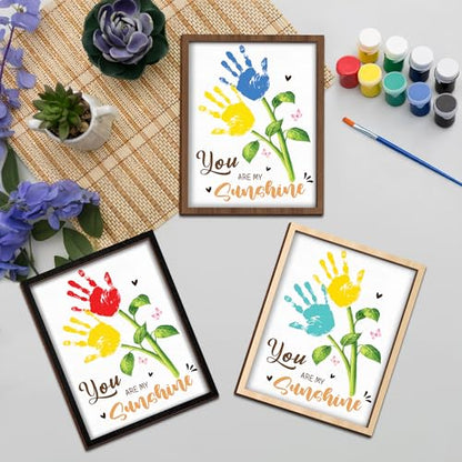 Personalized Handprint Wooden Sign You Are My Sunshine Frame with Paint