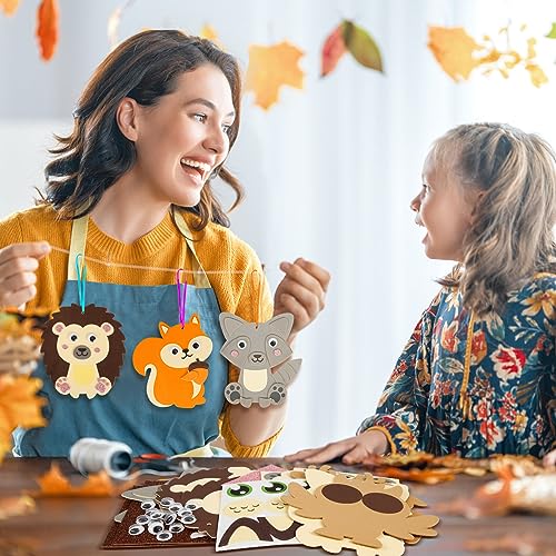 12 Pack Fall Craft Kit for Kids Make You Own Fall Animal Foam Stickers Fall Arts and Crafts DIY for Kids Boys Girls Party Supplies Thanksgiving Autumn Decoration (12 Count)