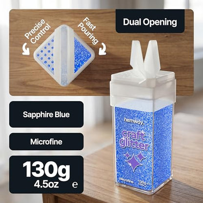 Craft Glitter Shaker Sapphire Blue 130g Microfine (3.8 Ounce)