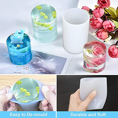 2 Pack Cylinder & Round Candle Molds