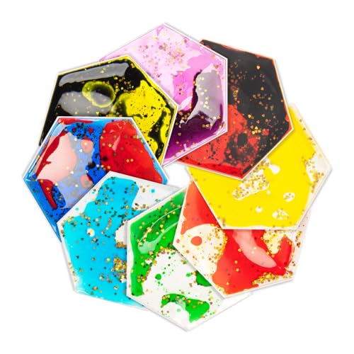 8 Pack Hexagon Liquid Tiles for Kids (8 Count)