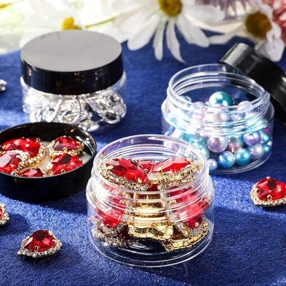12 Pack 5 OZ Plastic Container Jars with Lids Round Clear Travel Cosmetic Container Jars for Toiletries (12 Count)
