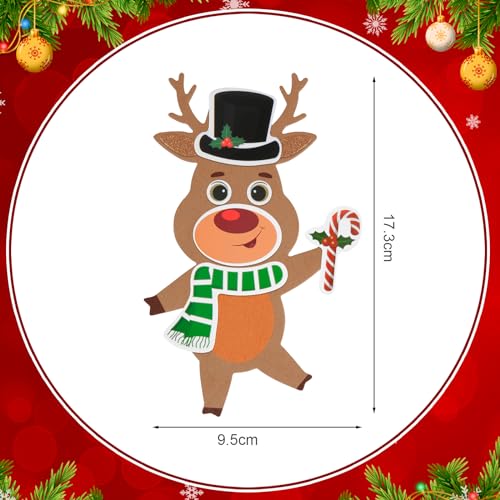 12 Pack Reindeer Crafts for Kids Make You Own Reindeer Foam Stickers Ornament DIY Christmas Arts and Crafts fo Kids Girls Boys Chirstmas Party Supplies Christmas Tree Decoration (12 Count)