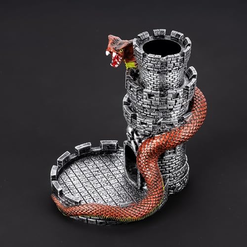 Castle DND Dice Tower Grey D&D Dice Rolling Tower for RPG Board Game (13.7 Ounce)