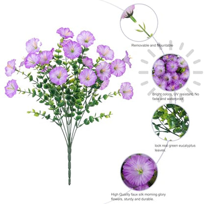 Artificial Flowers Fake Plants for Outdoors Decoration (12 Count)