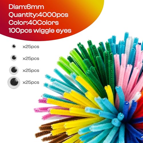 4000 Pieces Pipe Cleaners Bulk