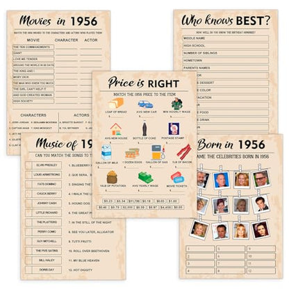 70th Birthday Party Games (5 Count)