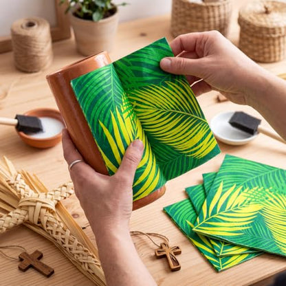 60 Pcs Tropical Palm Leaf Cocktail Napkins 6.5 x 6.5 Inches (60 Count)