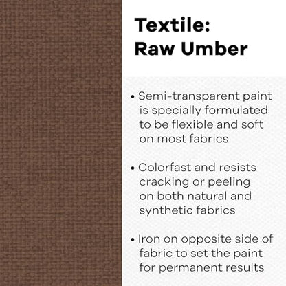 Textile Color Paint RAW Umber (8 Fl Oz)