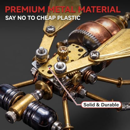 3D Metal Model Kits Puzzle for Adults Steampunk 160+ Parts Assembly DIY Electric Mechanical Insect Fly Christmas & Birthday Gift for Father Men Teens