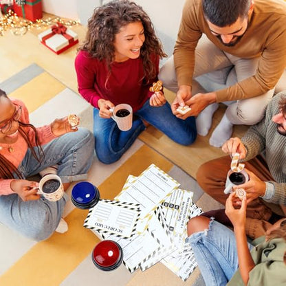 New Year Family Fued Game Cards with 2 Answer Buzzers for Party (30 Count)