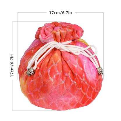 DND Dice Bags Large with Pockets Orange Storage Bag for D&D RPG Game (5.29 Ounce)