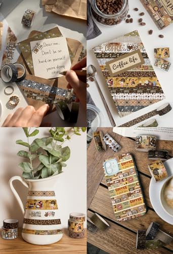 Coffee Themed Washi Tape Set (14 Count)