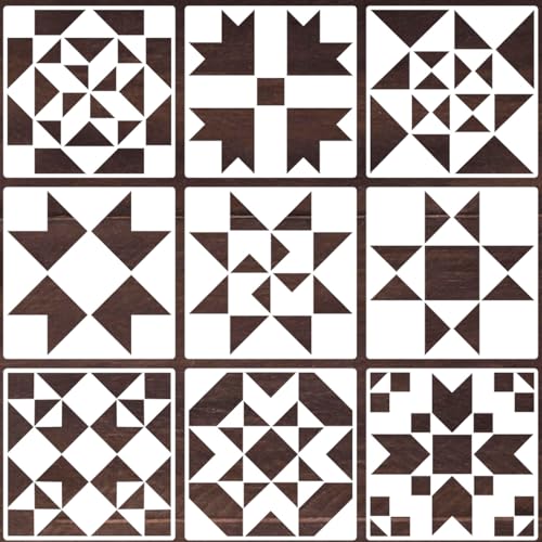 Barn Quilt Stencils for Crafts 12” Quilt Block Stencil (9 Count)